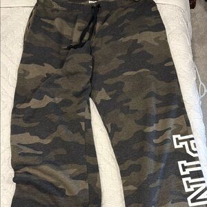 Camouflage PINK Victoria’s secret Print Joggers with White Letters